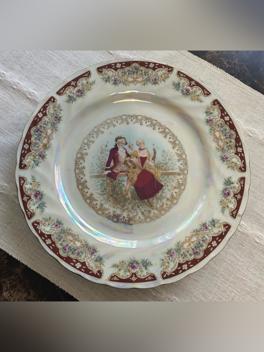 Vintage Portrait Plate Pearlized